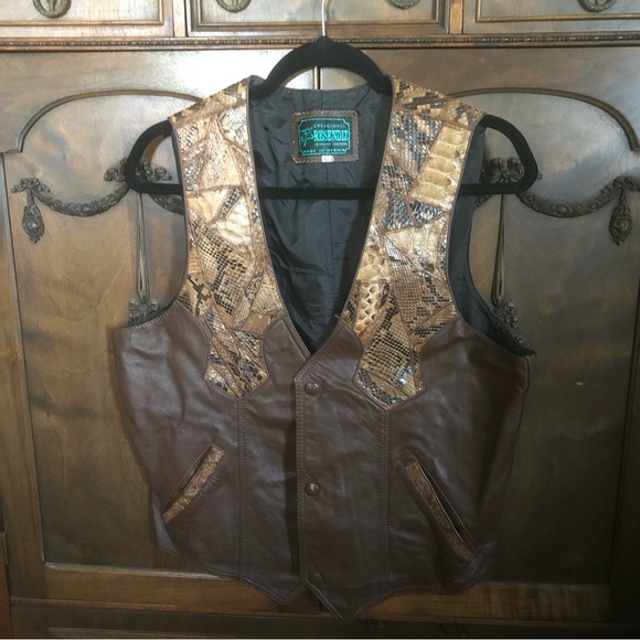 Vintage Other - Vintage Snakeskin Leather Mexico Vest